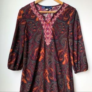 Francesca’s Blue Rain Paisley Tunic Dress Size L